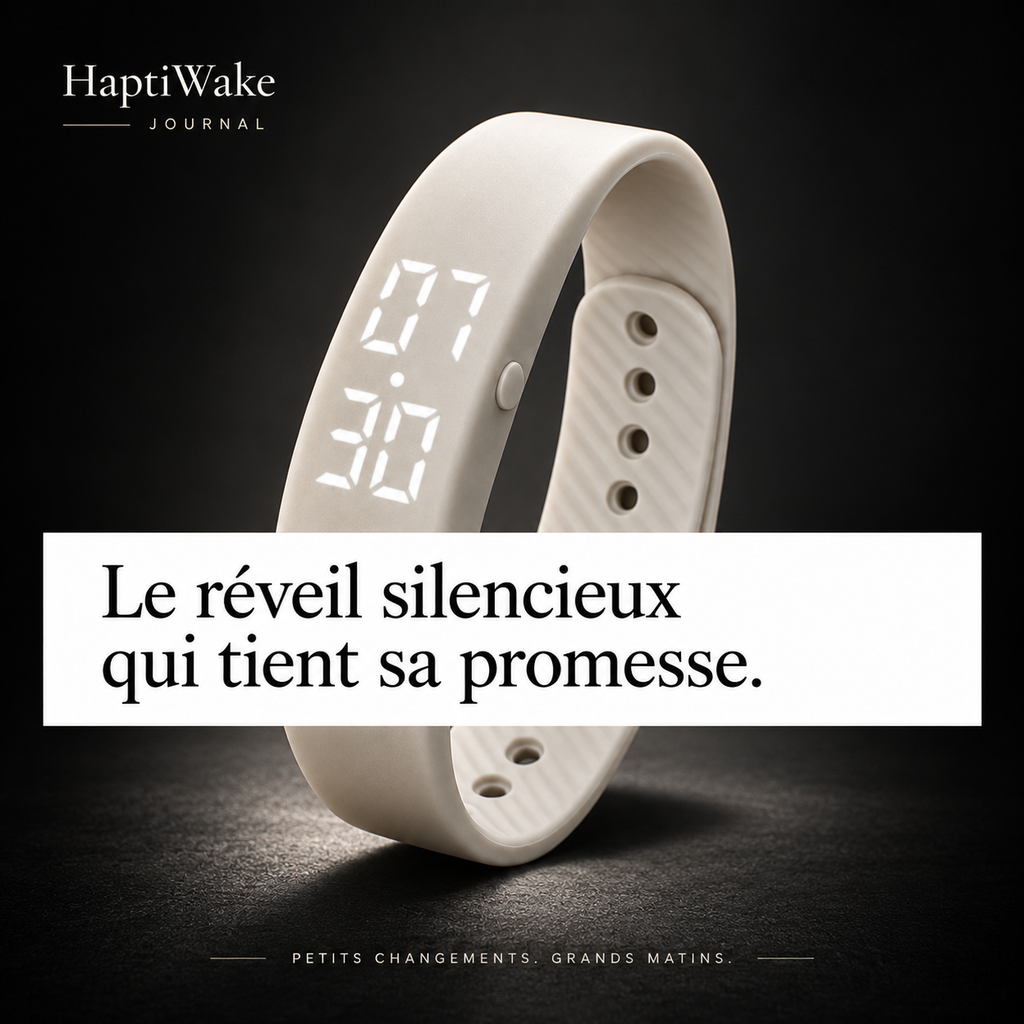 HaptiWake™ – bracelet réveil vibrant beige