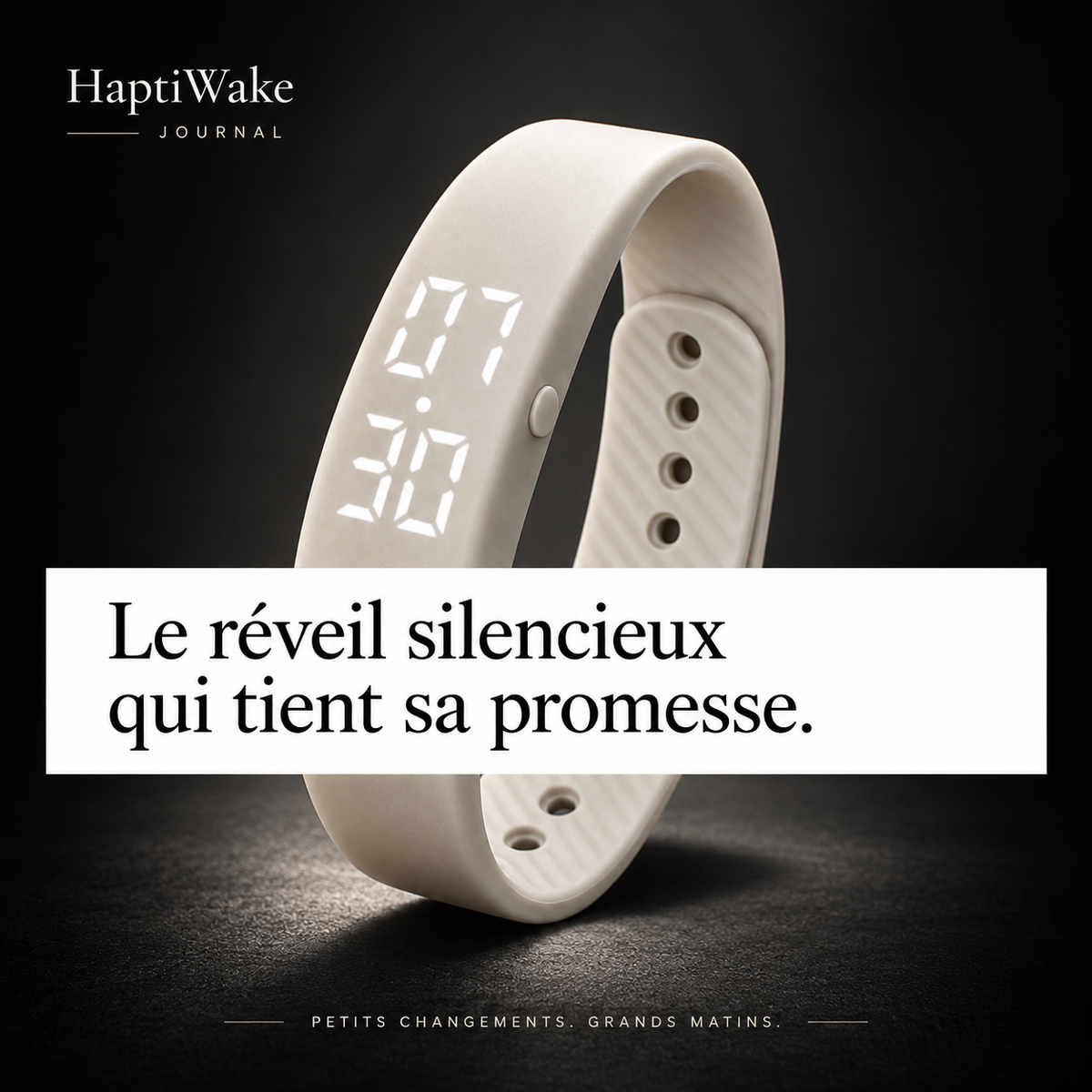 HaptiWake™ – bracelet réveil vibrant beige