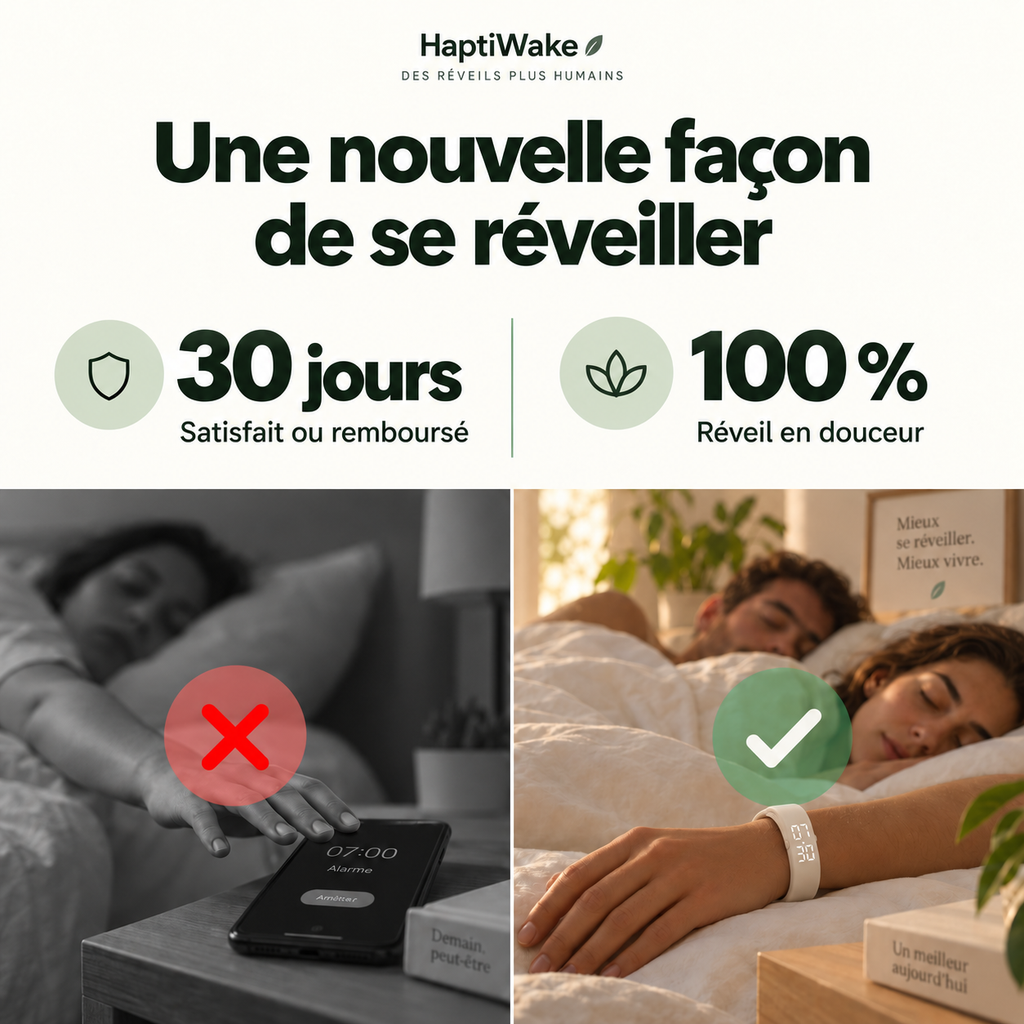 Réveil discret HaptiWake™ sans sonnerie